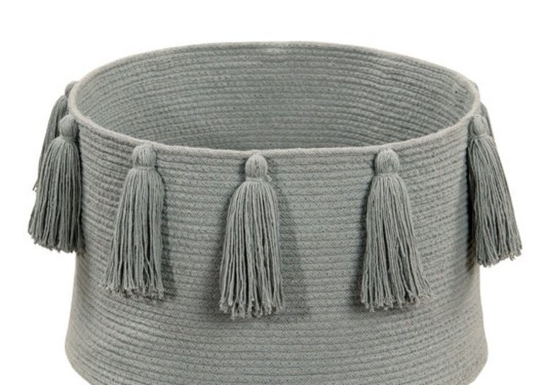 LORENA CANALS LORENA CANALS BASKET TASSELS 30X45X45CM - LIGHT GREY