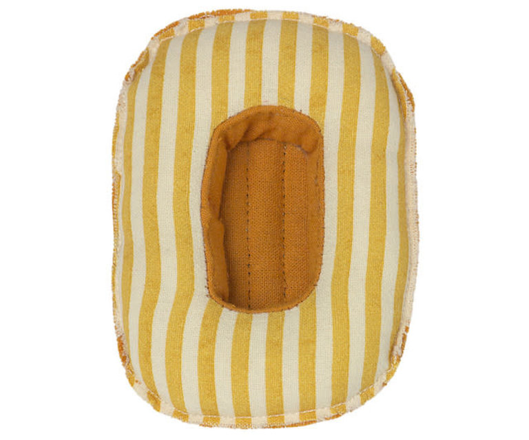 MAILEG MAILEG RUBBER BOAT, SMALL MOUSE - YELLOW STRIPE