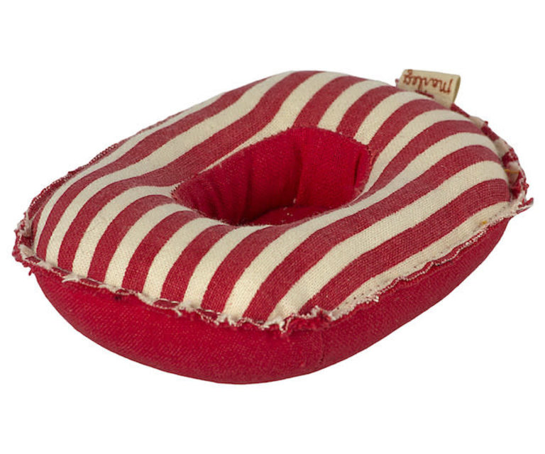 MAILEG MAILEG RUBBER BOAT, SMALL MOUSE - RED STRIPE