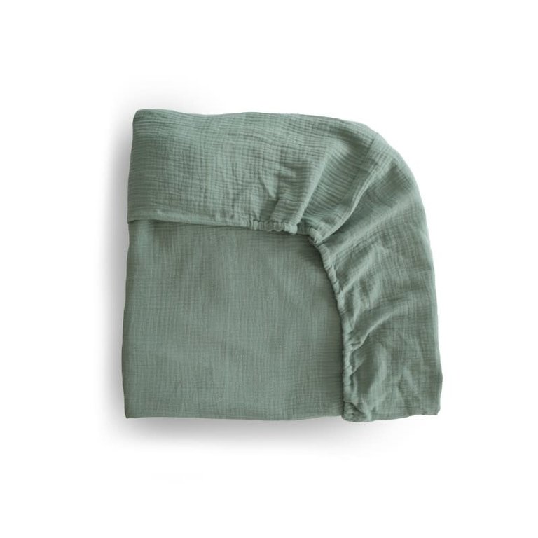 MUSHIE MUSHIE CRIB SHEET 120X60CM - ROMAN GREEN