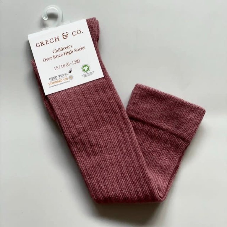 GRECH & CO GRECH & CO ORGANIC COTTON KNEE HIGH SOCKS - BURLWOOD