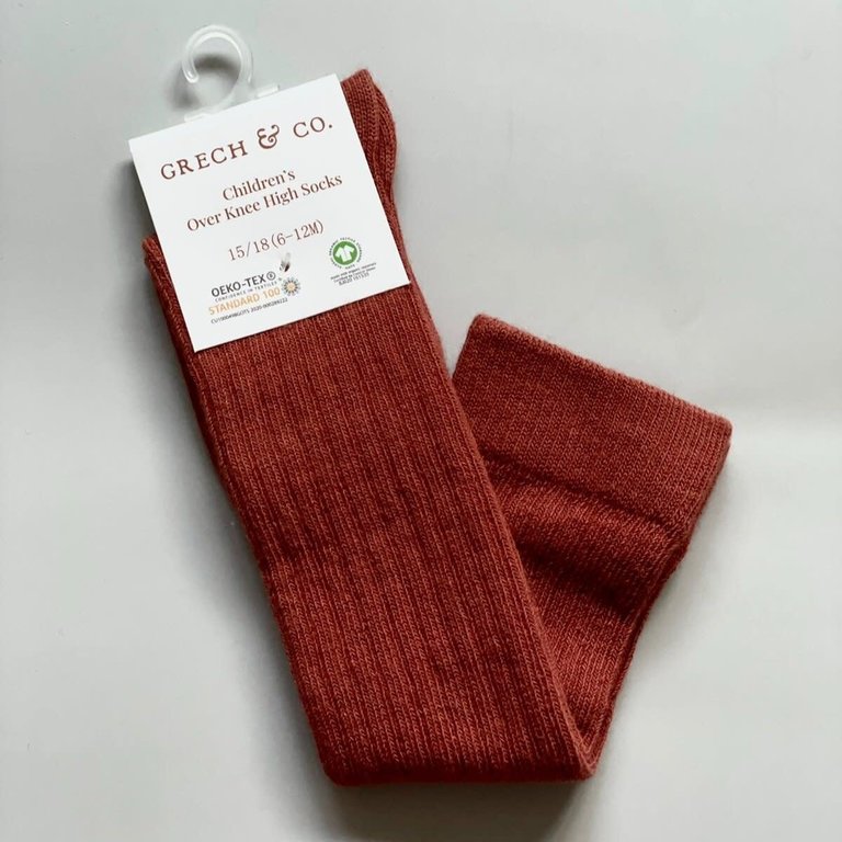 GRECH & CO GRECH & CO ORGANIC COTTON KNEE HIGH SOCKS - SPICE