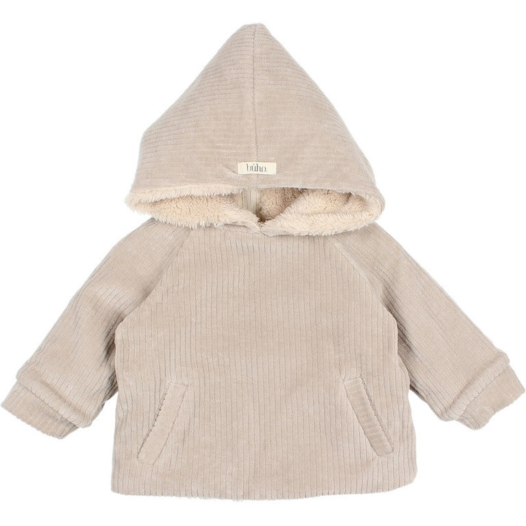 BUHO A1 - BUHO BABY KNIT VELOUR JACKET - STONE