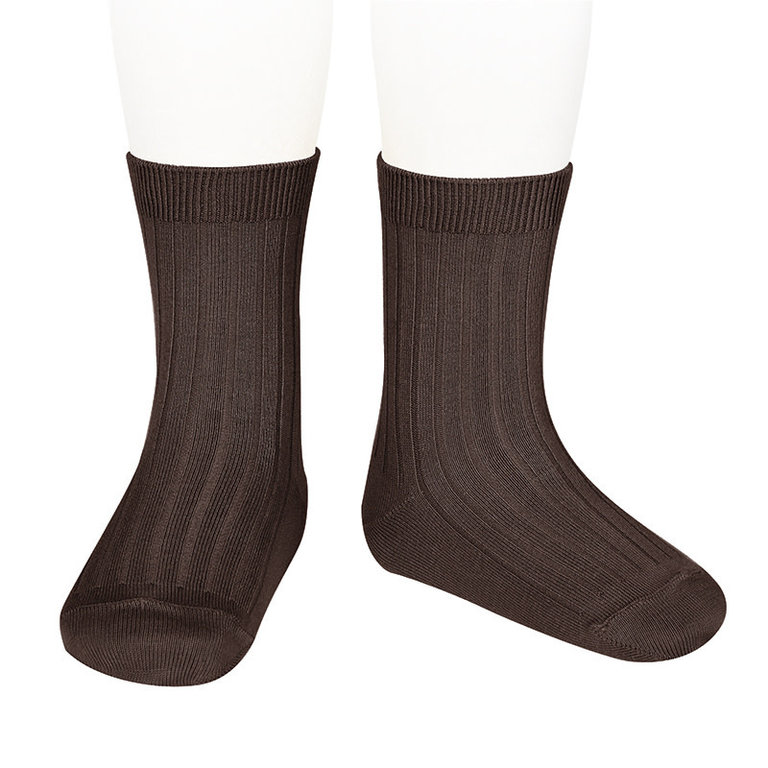 CONDOR CONDOR BASIC RIB SHORT SOCKS - BROWN