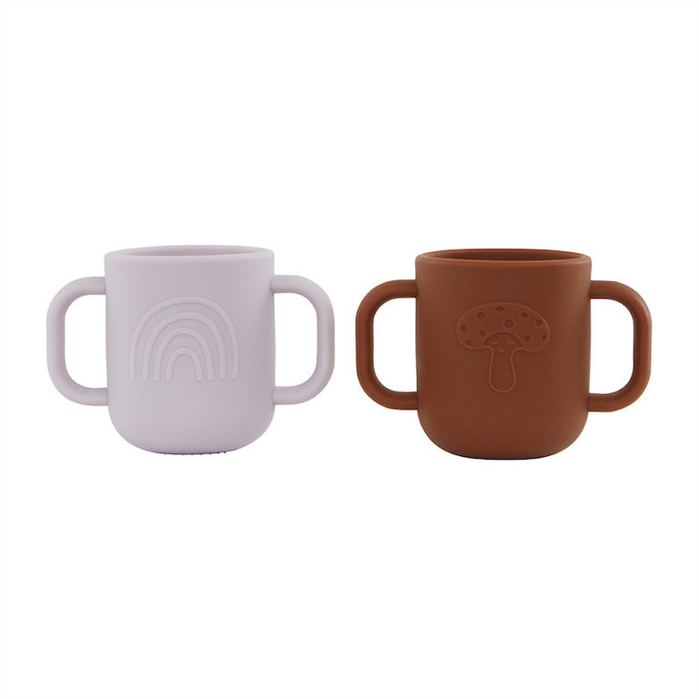 OYOY OYOY KAPPU CUP PACK OF 2 - LAVENDER/CARAMEL