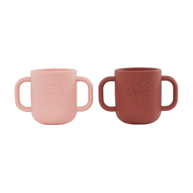 OYOY OYOY KAPPU CUP PACK OF 2 - CORAL/NUTMEG