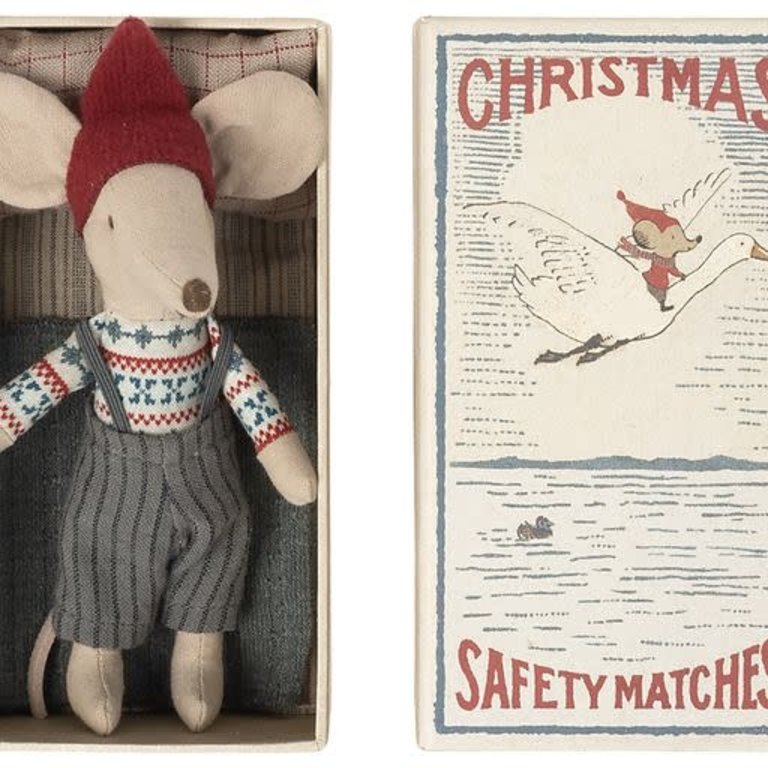 MAILEG MAILEG CHRISTMAS MOUSE IN MATCHBOX - BIG BROTHER