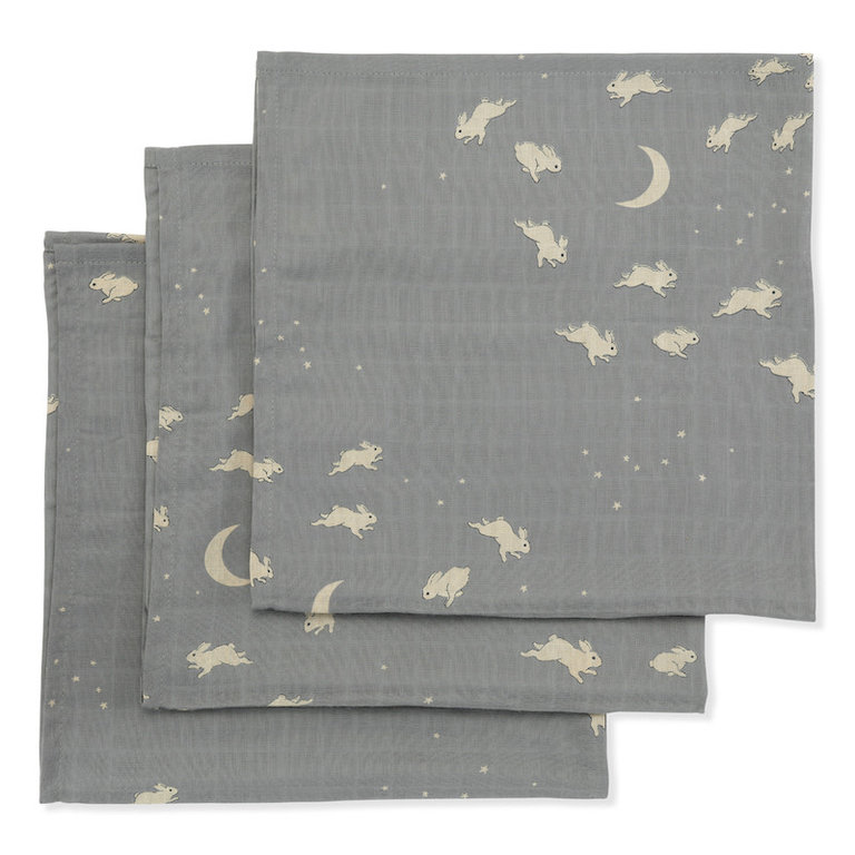 KONGES SLOJD KONGES SLOJD 3 PACK MUSLIN CLOTH - BONNE NUIT