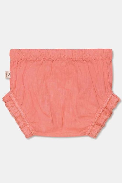 MY LITTLE COZMO SS2 - MY LITTLE COZMO GALA LINEN RUFFLE BABY BLOOMERS - CORAL