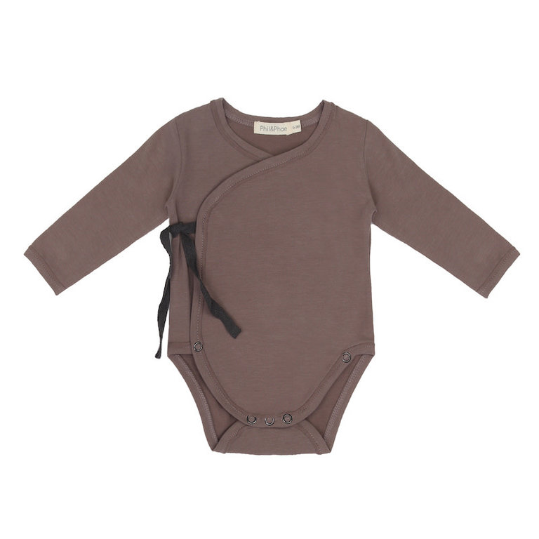 PHIL & PHAE SS2 - PHIL & PHAE CROSS-OVER BODY L/S - HEATHER