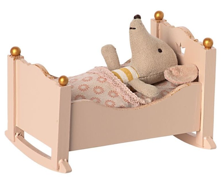 MAILEG MAILEG CRADLE BABY MOUSE - ROSE