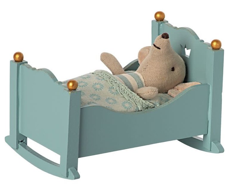 MAILEG MAILEG CRADLE BABY MOUSE - BLUE