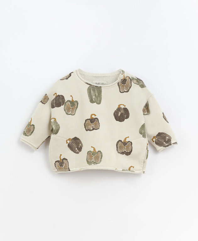 PLAY UP AW2 - PLAY UP PRINTED FLEECE SWEATER - OAT