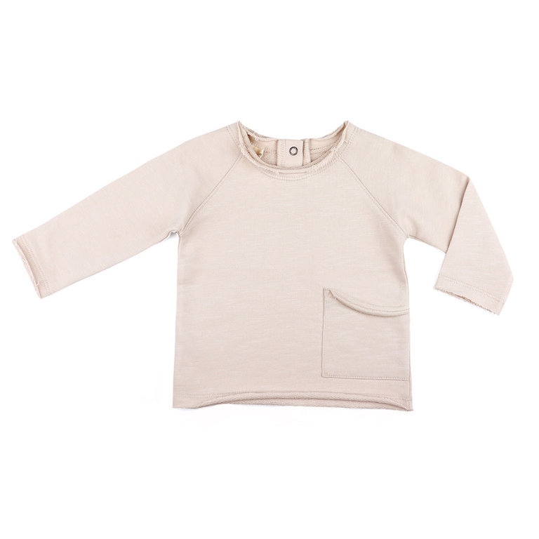 PHIL & PHAE PHIL & PHAE RAW-EDGED BABY SWEATER - OATMEAL