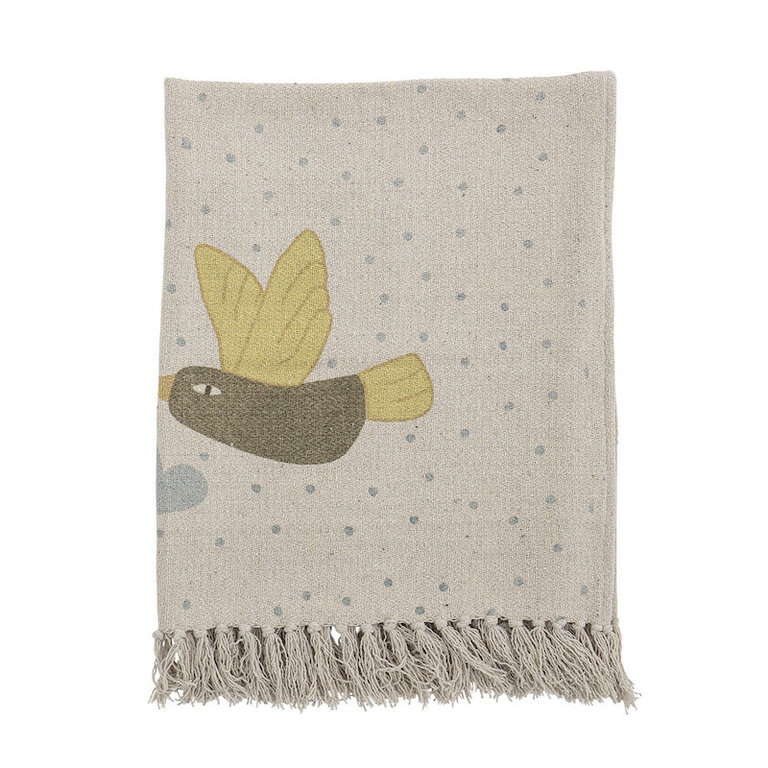 BLOOMINGVILLE BLOOMINGVILLE ALOIS THROW 100X80CM RECYCLED COTTON - NATURE