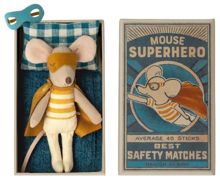 MAILEG MAILEG - SUPER HERO MOUSE - LITTLE BROTHER IN MATCHBOX