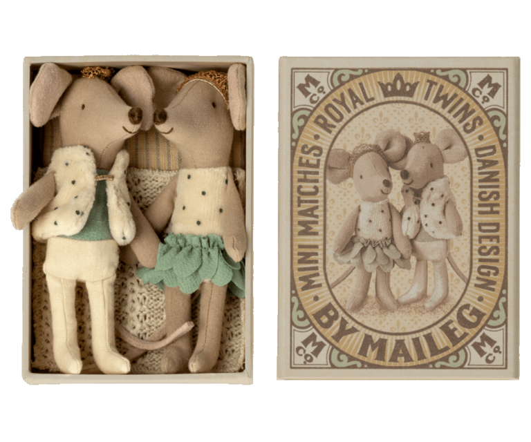 MAILEG MAILEG ROYAL TWINS MICE - LITTLE SISTER AND BROTHER IN BOX