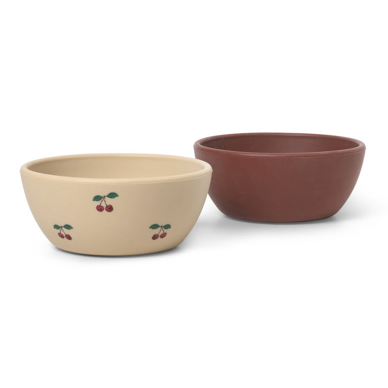 KONGES SLOJD KONGES SLOJD 2-PACK SMALL SNACK BOWLS - CHERRY/MOCCA