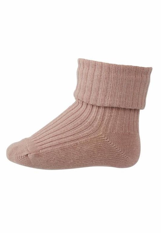 MP DENMARK MP DENMARK COTTON RIB BABY SOCKS - WOOD ROSE