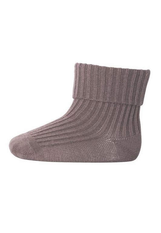 MP DENMARK MP DENMARK COTTON RIB BABY SOCKS - BROWN SIENNA