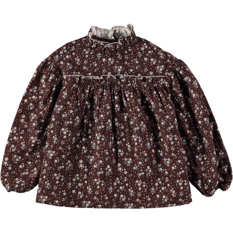 COCO AU LAIT AW2 - COCO AU LAIT BLOUSE - BROWN FLOWERS