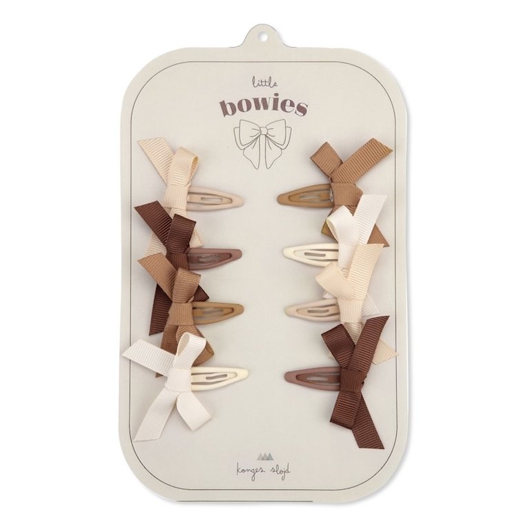 KONGES SLOJD KONGES SLOJD 8 PACK HAIR CLIPS BOW - CARAMEL MIX