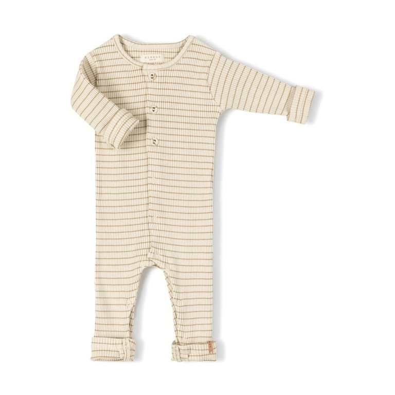 NIXNUT SS3 - NIXNUT RIB ONESIE - BISCUIT STRIPE