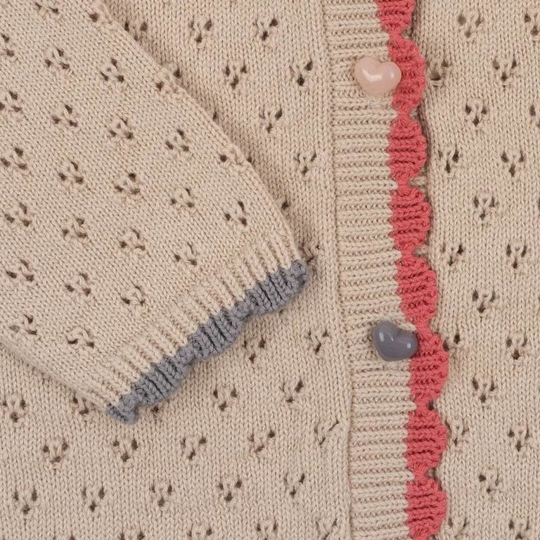 KONGES SLOJD SS3 - KONGES SLOJD ELLEN KNIT CARDIGAN - SAND DOLLAR