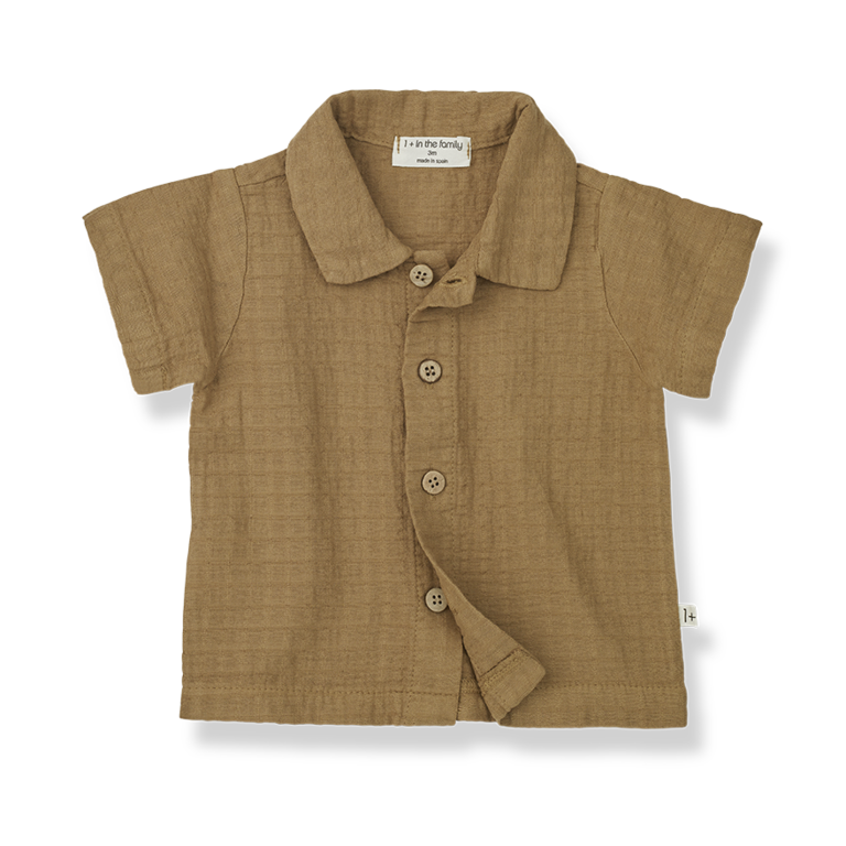 1+ IN THE FAMILY SS3 - 1+ IN THE FAMILY DAVID S.SLEEVE SHIRT - BISCOTTO