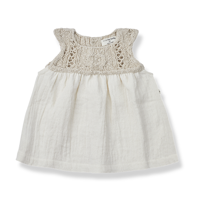 1+ IN THE FAMILY SS3 - 1+ IN THE FAMILY NERI DRESS - NATURAL