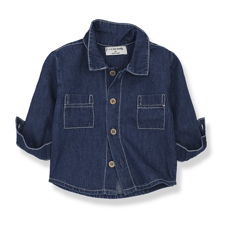 1+ IN THE FAMILY SS3 - 1+ IN THE FAMILY ISAAC SHIRT - DENIM