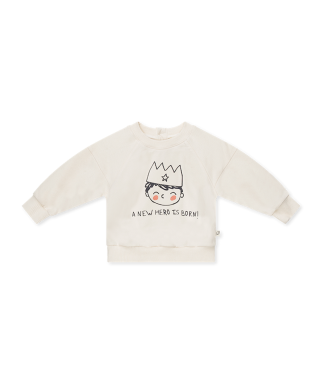 MY LITTLE COZMO SS3 - MY LITTLE COZMO ALESSI FLEECE SWEATSHIRT NEW HERO - IVORY