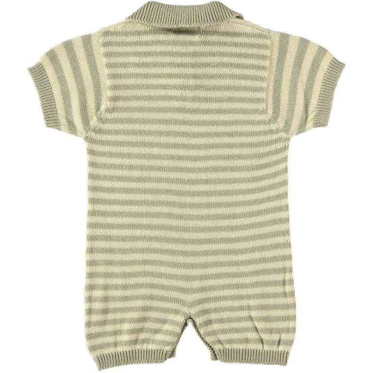 COCO AU LAIT SS3 - COCO AU LAIT STRIPED POLO ROMPER - LAVANDA