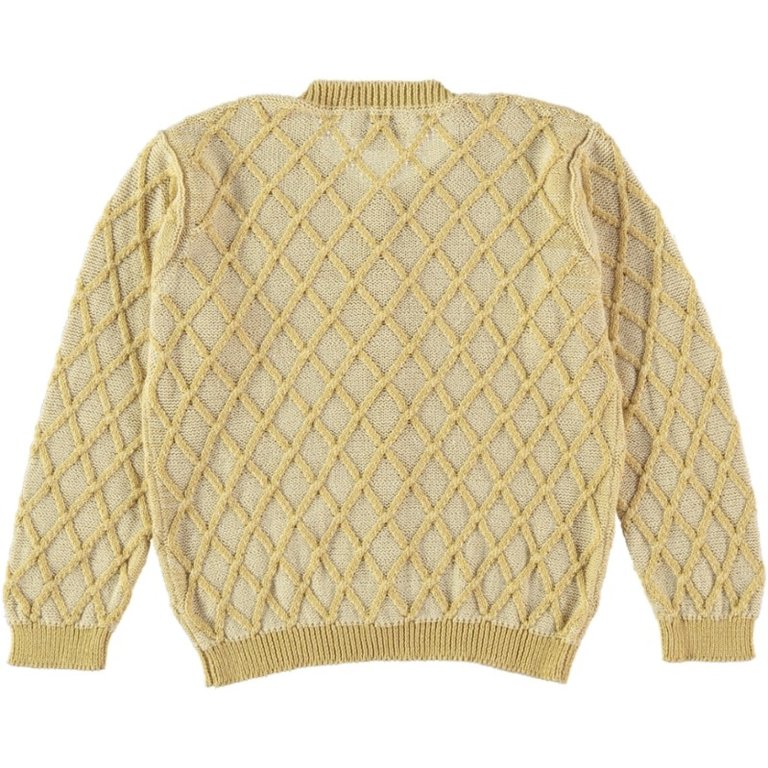 COCO AU LAIT SS3 - COCO AU LAIT BABY DIAMOND KNIT CARDIGAN - YELLOW