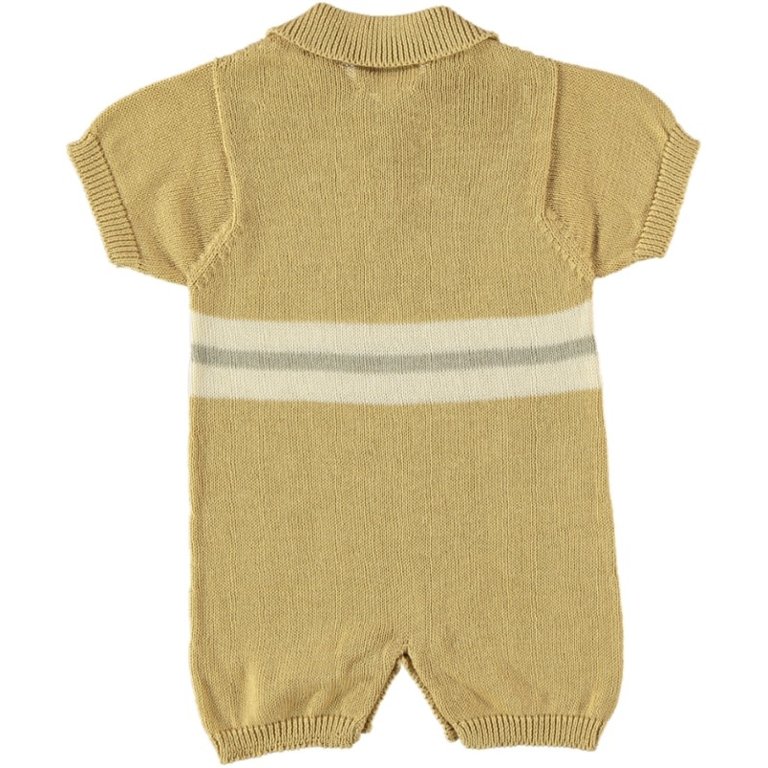 COCO AU LAIT SS3 - COCO AU LAIT POLO KNIT ROMPER - YELLOW