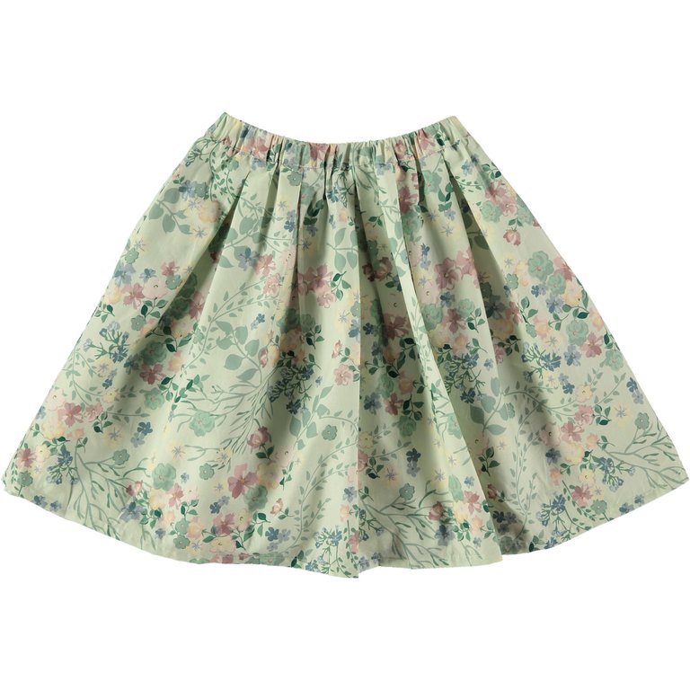 COCO AU LAIT SS3 - COCO AU LAIT FLORAL SKIRT - FLORAL GREEN