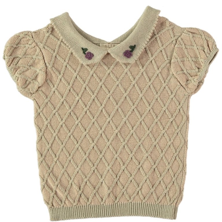 COCO AU LAIT SS3 - COCO AU LAIT DIAMOND KNIT BLOUSE - LAVANDA