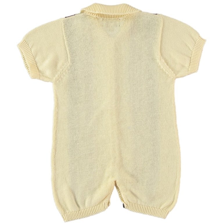 COCO AU LAIT SS3 - COCO AU LAIT POLO KNIT ROMPER - LIGHT YELLOW