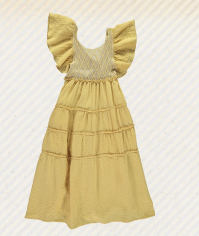 COCO AU LAIT SS3 - COCO AU LAIT BUTTERFLY KNITTED DRESS - YELLOW