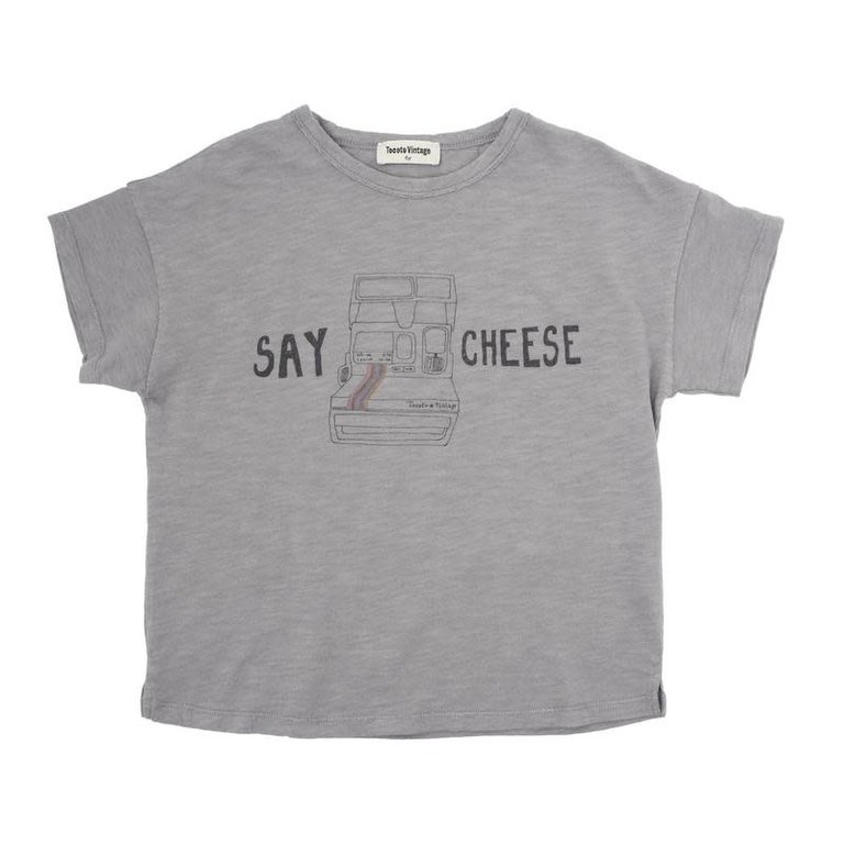 TOCOTO VINTAGE SS3 - TOCOTO VINTAGE ‘SAY CHEESE’  T-SHIRT - GREY