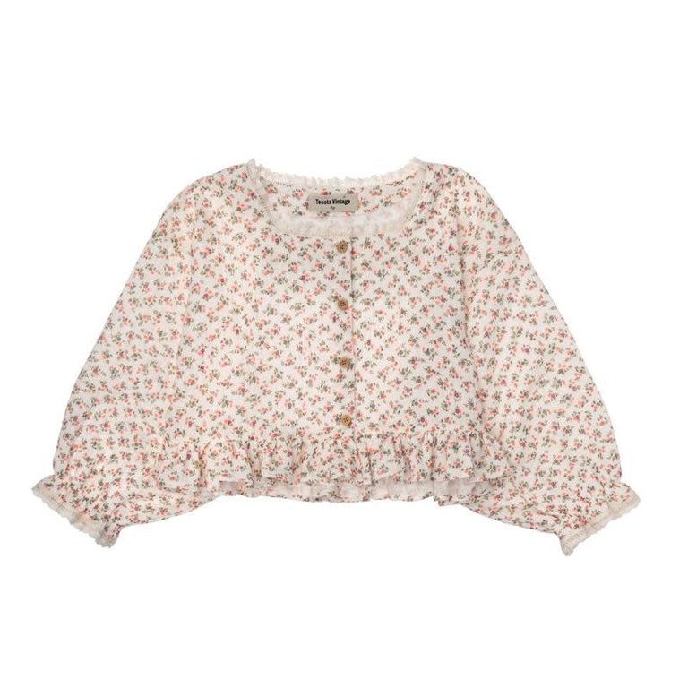 TOCOTO VINTAGE SS3 - TOCOTO VINTAGE LIBERTY FLOWER BLOUSE LS - OFF WHITE