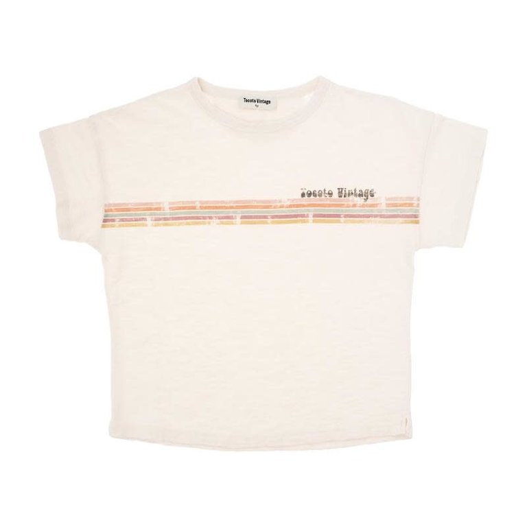 TOCOTO VINTAGE SS3 - TOCOTO VINTAGE ‘LINES’ T-SHIRT - OFF WHITE