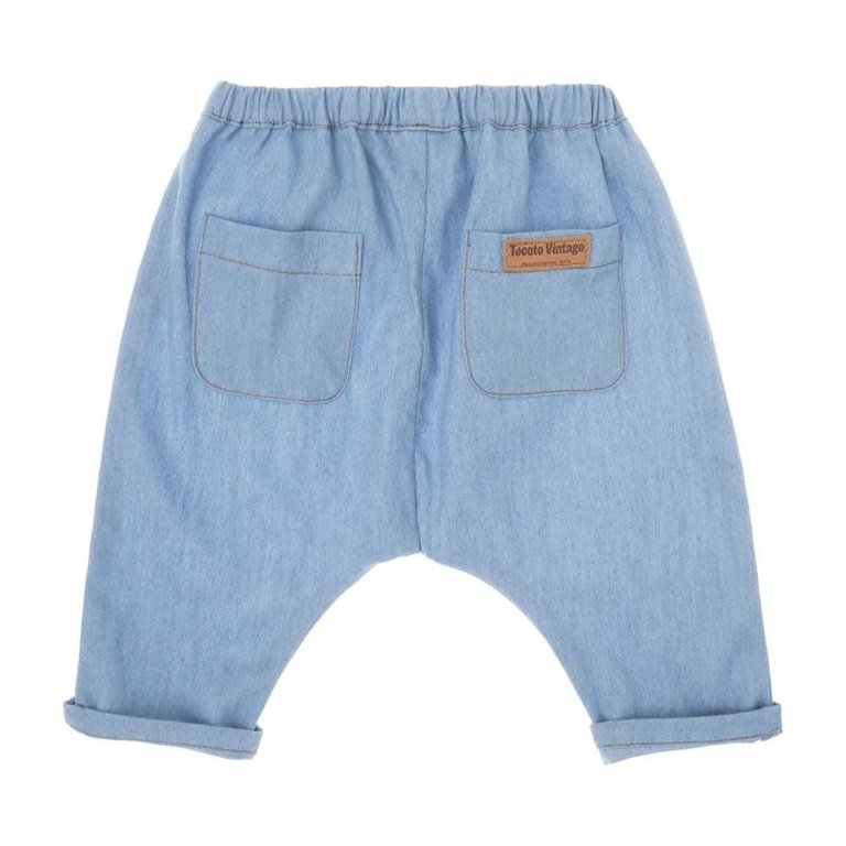 TOCOTO VINTAGE SS3 - TOCOTO VINTAGE BABY PANTS CHAMBRAY - BLUE