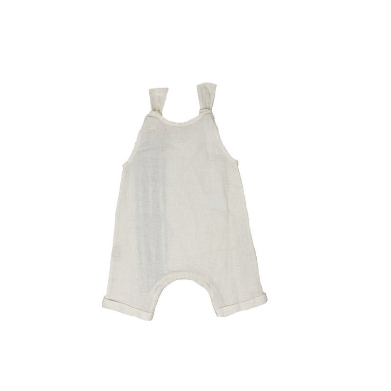 TINY SOUL SS3 - TINY SOUL ROMPER LINEN STRIPE - OFF WHITE