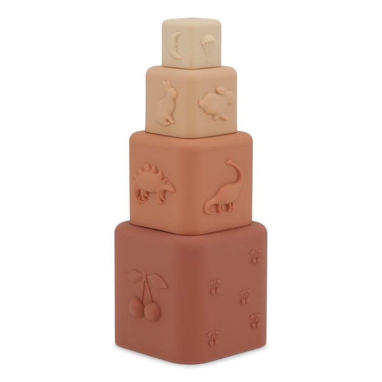 KONGES SLOJD KONGES SLOJD SILICONE STACKING TOWER - ROSESAND MIX