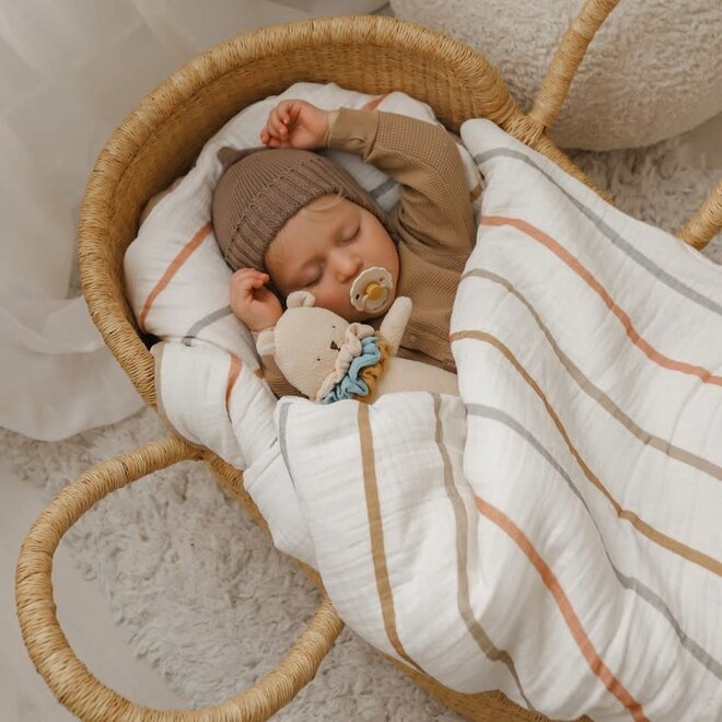 Stripe Anjou Swaddle Blanket Muslin, 110x110 cm - Garbo & Friends