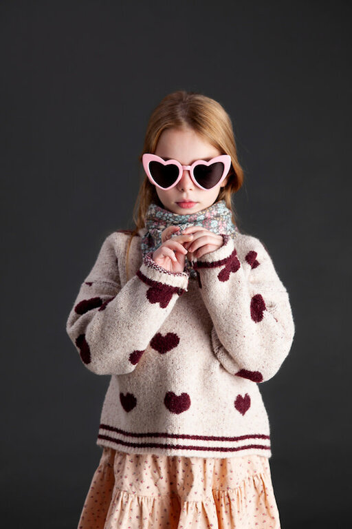 TOCOTO VINTAGE AW3 - TOCOTO VINTAGE HEART SWEATER - PINK