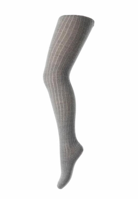 MP DENMARK MP DENMARK COTTON RIB TIGHTS - GREY MELANGE