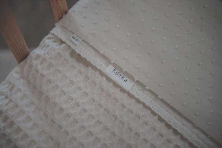 KOEKA KOEKA DEKEN 100X150 COTTON FLEECE WAFEL AMSTERDAM - NATURAL