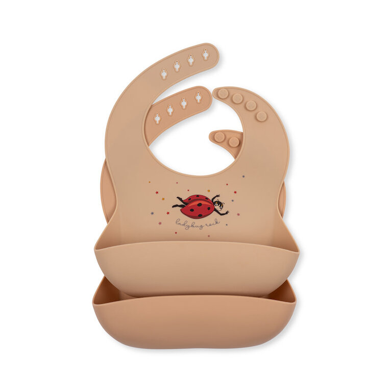 KONGES SLOJD KONGES SLOJD 2 PACK SILICONE BIB - LADYBUG